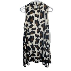 let them eat cake womens dress size small sleeveless tank top animal print